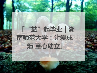 “益”起毕业｜湖南师范大学：让爱成炬 童心助立
