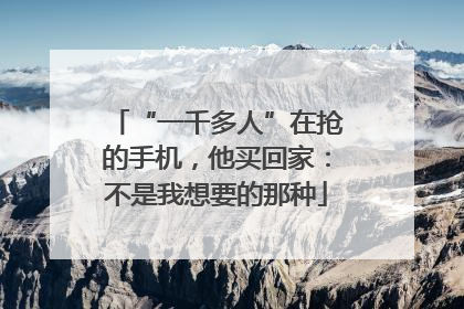 “一千多人”在抢的手机，他买回家：不是我想要的那种