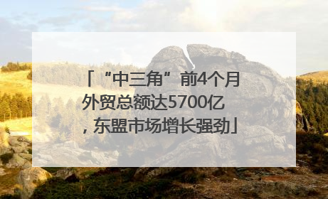 “中三角”前4个月外贸总额达5700亿，东盟市场增长强劲