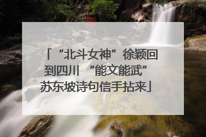 “北斗女神”徐颖回到四川 “能文能武”苏东坡诗句信手拈来