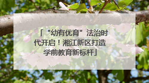 “幼有优育”法治时代开启！湘江新区打造学前教育新标杆