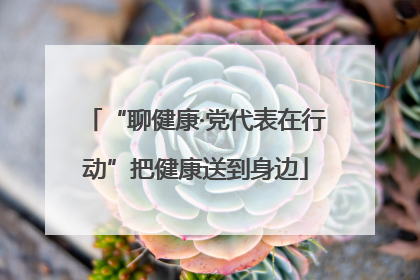 “聊健康·党代表在行动”把健康送到身边