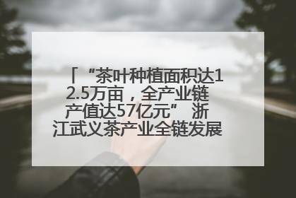 “茶叶种植面积达12.5万亩，全产业链产值达57亿元” 浙江武义茶产业全链发展“加速度”