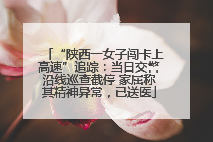 “陕西一女子闯卡上高速”追踪：当日交警沿线巡查截停 家属称其精神异常，已送医
