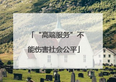 “高端服务”不能伤害社会公平