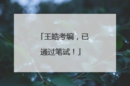 王皓考编，已通过笔试！