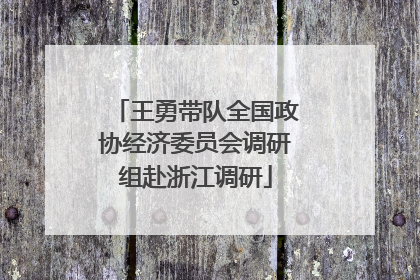 王勇带队全国政协经济委员会调研组赴浙江调研