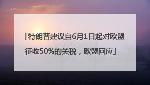 特朗普建议自6月1日起对欧盟征收50%的关税，欧盟回应