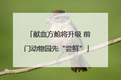 献血方舱将升级 前门动物园先“尝鲜”