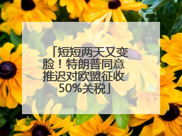 短短两天又变脸！特朗普同意推迟对欧盟征收50%关税