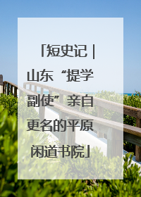 短史记｜山东“提学副使”亲自更名的平原闲道书院