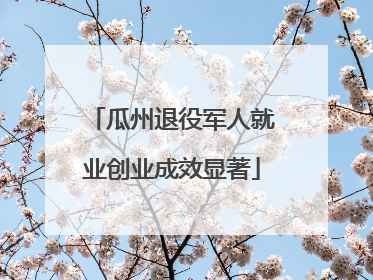 瓜州退役军人就业创业成效显著