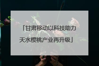 甘肃移动以科技助力天水樱桃产业再升级