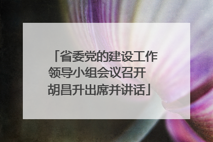 省委党的建设工作领导小组会议召开 胡昌升出席并讲话