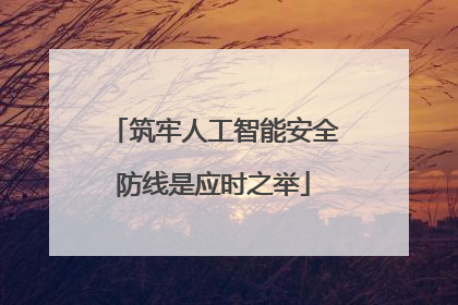 筑牢人工智能安全防线是应时之举