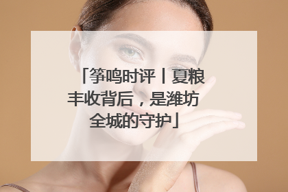 筝鸣时评丨夏粮丰收背后，是潍坊全城的守护