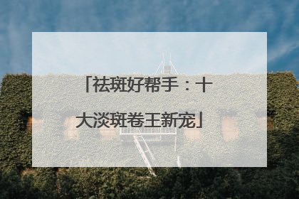 祛斑好帮手：十大淡斑卷王新宠