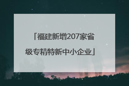 福建新增207家省级专精特新中小企业