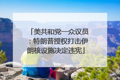 美共和党一众议员：特朗普授权打击伊朗核设施决定违宪