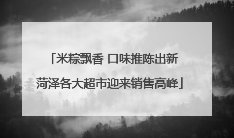 米粽飘香 口味推陈出新 菏泽各大超市迎来销售高峰
