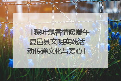 粽叶飘香情暖端午 夏邑县文明实践活动传递文化与爱心