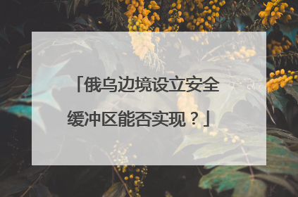 俄乌边境设立安全缓冲区能否实现？