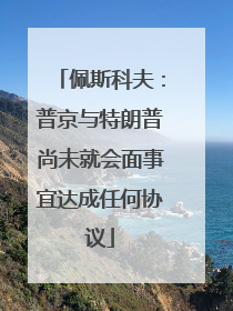 佩斯科夫：普京与特朗普尚未就会面事宜达成任何协议