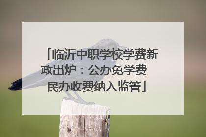 临沂中职学校学费新政出炉：公办免学费 民办收费纳入监管