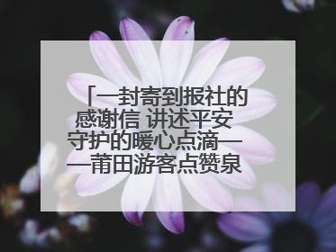 一封寄到报社的感谢信 讲述平安守护的暖心点滴——莆田游客点赞泉港民警