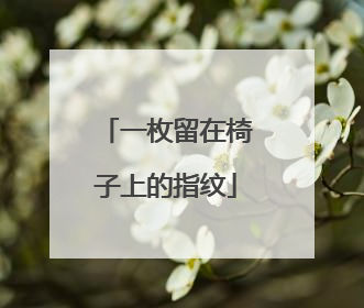 一枚留在椅子上的指纹