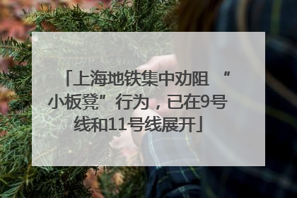 上海地铁集中劝阻 “小板凳”行为，已在9号线和11号线展开
