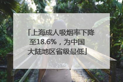 上海成人吸烟率下降至18.6%,为中国大陆地区省级最低