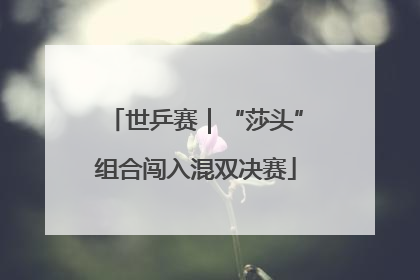 世乒赛｜“莎头”组合闯入混双决赛