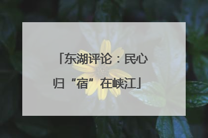 东湖评论：民心归“宿”在峡江
