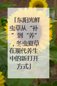 东阳光鲜虫草从“补”到“养”，冬虫夏草在现代养生中的新打开方式