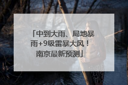 中到大雨、局地暴雨+9级雷暴大风！南京最新预测