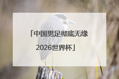 中国男足彻底无缘2026世界杯