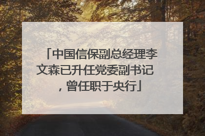 中国信保副总经理李文森已升任党委副书记，曾任职于央行