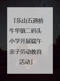 乐山五通桥牛华镇二码头小学开展端午亲子劳动教育活动
