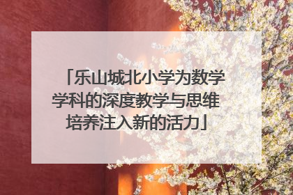 乐山城北小学为数学学科的深度教学与思维培养注入新的活力