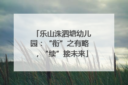 乐山洙泗塘幼儿园：“衔”之有略，“续”接未来