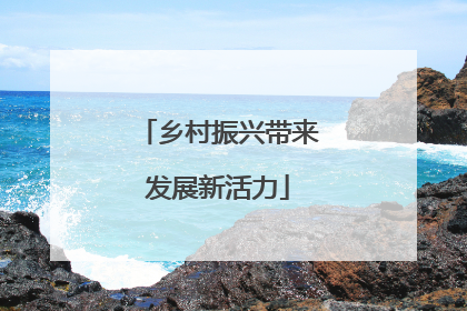 乡村振兴带来发展新活力