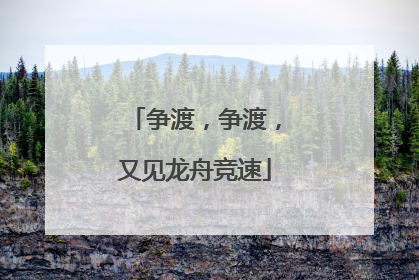 争渡，争渡，又见龙舟竞速