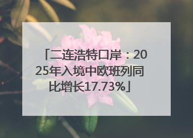 二连浩特口岸：2025年入境中欧班列同比增长17.73%