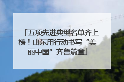 五项先进典型名单齐上榜！山东用行动书写“美丽中国”齐鲁篇章