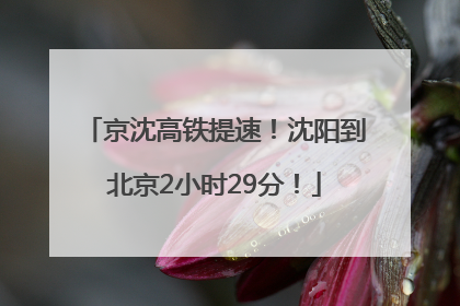 京沈高铁提速！沈阳到北京2小时29分！