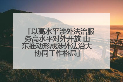 以高水平涉外法治服务高水平对外开放 山东推动形成涉外法治大协同工作格局