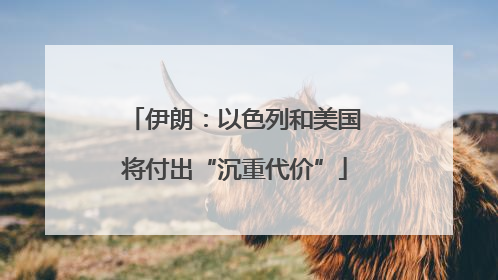 伊朗：以色列和美国将付出“沉重代价”