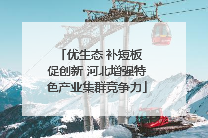 优生态 补短板 促创新 河北增强特色产业集群竞争力