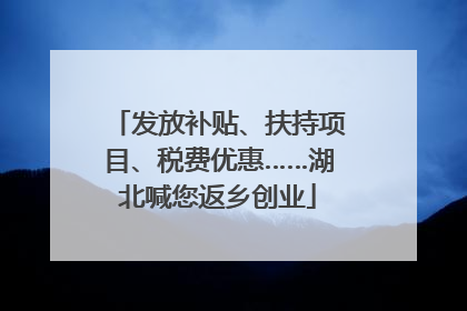 发放补贴、扶持项目、税费优惠……湖北喊您返乡创业